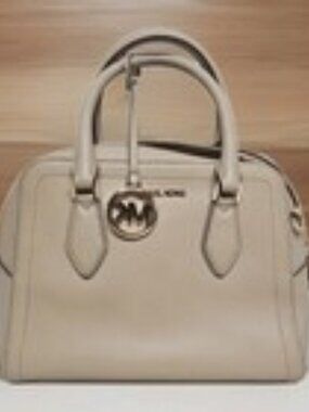 Authentic Michael Kors Ayden Dome Satchel Beige Top Handle Handbag – No Strap